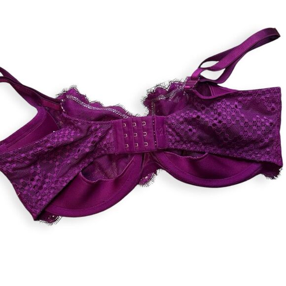 VICTORIA’S SECRET Women’s Purple Lace Push-up Without Padding Bra Size 36DDD - Picture 2 of 7